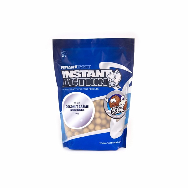 NEW Nash Instant Action Coconut Creme Bottom Bait 1 kgrozmiar 15 mm / 1kg - MPN: B3512 - EAN: 5055108835127