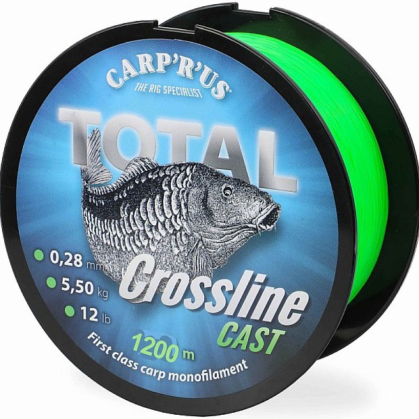 Carprus Total Crossline Cast – Greenlength 300m / 10lb (4.5kg) / 0.25mm - MPN: CRU960018 - EAN: 8592400867793