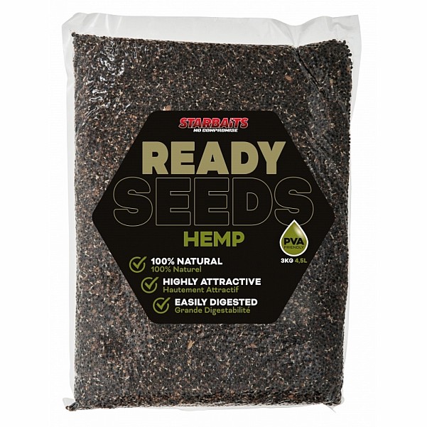 Starbaits Ready Seeds Hemp - Naturalcsomagolás 3kg - MPN: 74219