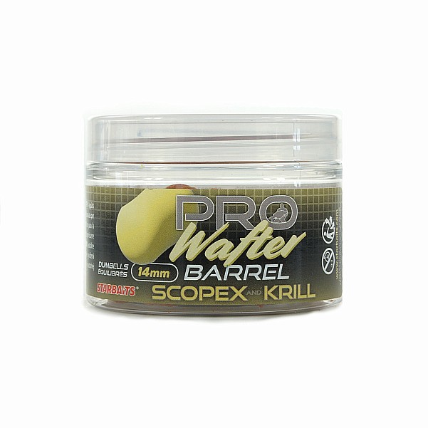 Starbaits Probiotic Scopex and Krill Barrel WaftersGröße 14mm/50g - MPN: 44742 - EAN: 3297830447427