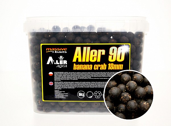 Massive Baits Aller 90 Banana Crab BoiliesGröße 18mm / 5kg - MPN: AL003 - EAN: 5901912669093