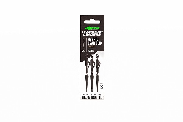 Korda Kable Leadcore Leader Hybrid Lead Clip 50cmLänge 50cm / Kies - MPN: KLL001 - EAN: 5060660634798