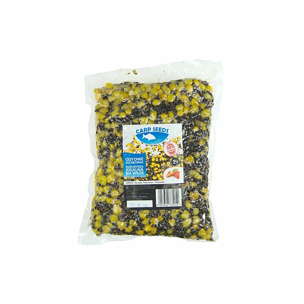 Carp Seeds Mix - Konopie, Kukurydza - Truskawkaopakowanie 1kg - EAN: 5907642735152