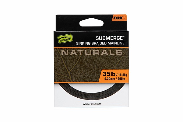 Fox EDGES Submerge Naturals Braidmodèle 0.20mm 35lb/15.8kg (600m) - MPN: CBL025 - EAN: 5056212172795