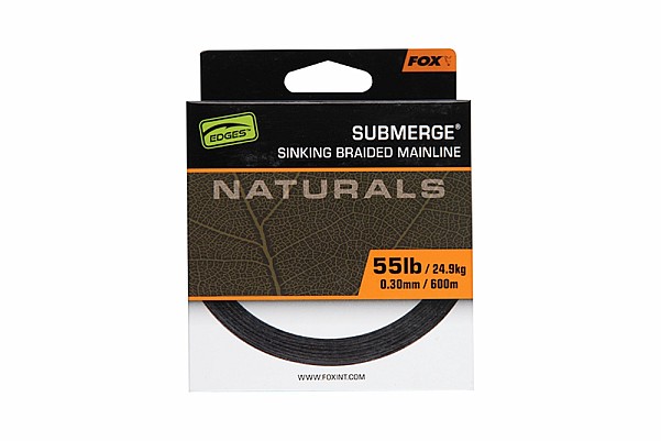 Fox EDGES Submerge Naturals Braidmodèle 0.30mm 55lb/24.9kg (600m) - MPN: CBL029 - EAN: 5056212172832