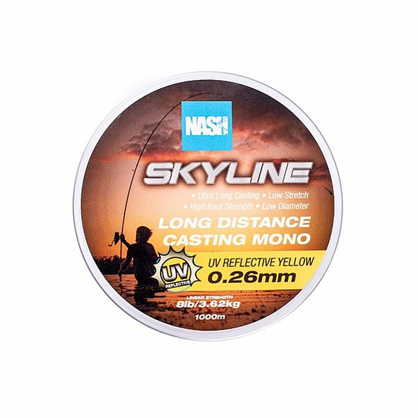 Nash Skyline Mono UV Yellowvelikost 0.26mm (8lb) / 1000m - MPN: T6039 - EAN: 5055108960393