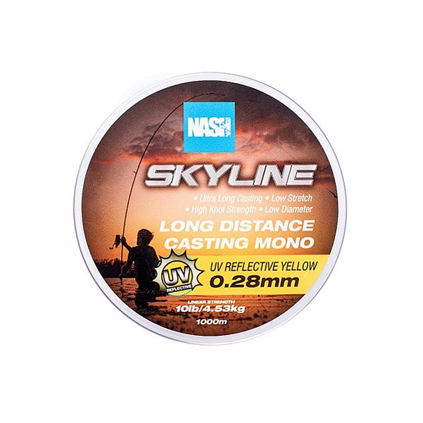 Nash Skyline Mono UV Yellowmisurare 0.28mm (10lb) / 1000m - MPN: T6040 - EAN: 5055108960409