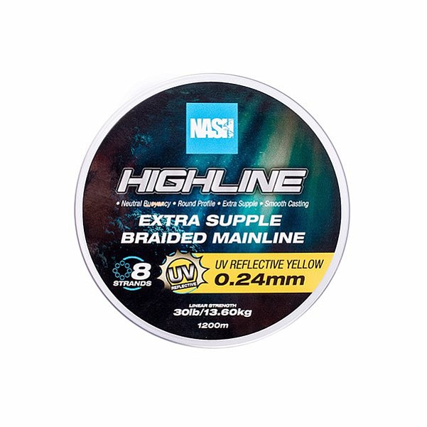 Nash Highline Floating Braid UV Yellow розмір 0.24mm  / 1200m - MPN: T6032 - EAN: 5055108960324