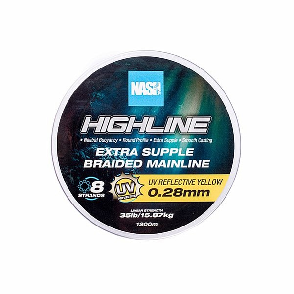 Nash Highline Floating Braid UV Yellow розмір 0.28mm  / 1200m - MPN: T6033 - EAN: 5055108960331