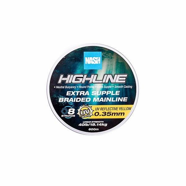 Nash Highline Floating Braid UV Yellow méret 0.35mm  / 600m - MPN: T6030 - EAN: 5055108960300