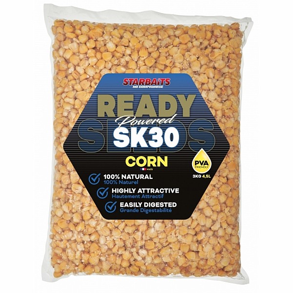 Starbaits Ready Seeds Corn - SK30 - RÖVID LEJÁRATI IDŐcsomagolás 3kg - EAN: 200000081225