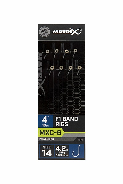 Matrix MXC-6 Barbless F1 Band Rigs - 10cmsize 14/0.145mm - MPN: GRR087 - EAN: 5056212160600