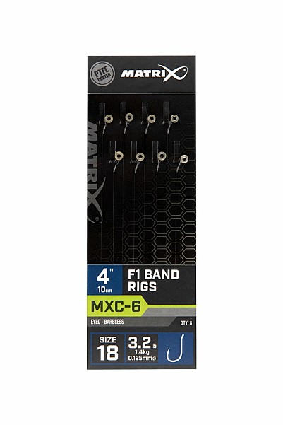 Matrix MXC-6 Barbless F1 Band Rigs - 10cmsize 18/0.125mm - MPN: GRR085 - EAN: 5056212160587