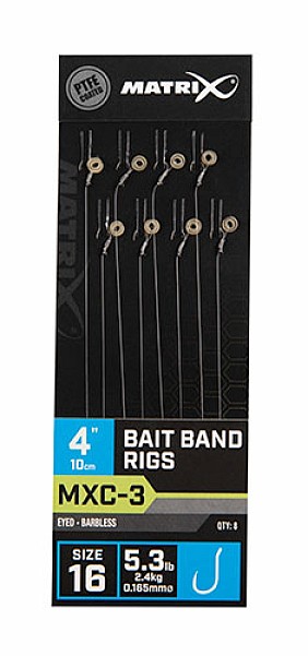 Matrix MXC-3 Barbless Bait Bands Rigs - 10cmsize 16/0.165mm - MPN: GRR054 - EAN: 5056212130962