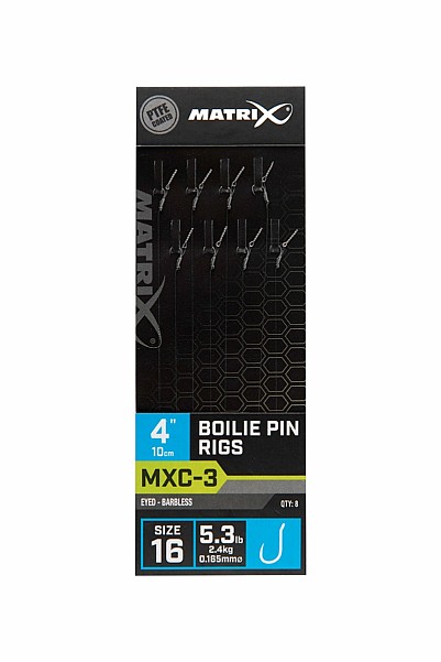 Matrix MXC-3 Barbless Boilie Pin Rigs - 10cmsize 16/0.165mm - MPN: GRR073 - EAN: 5056212160464