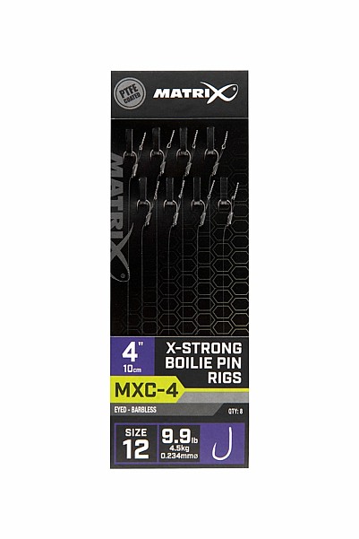 Matrix MXC-4 Barbless X-Strong Boilie Pin Rigs - 10cmrozmiar 12/0.23mm - MPN: GRR078 - EAN: 5056212160518