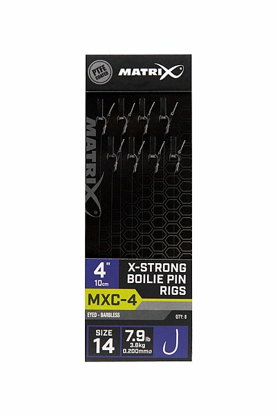 Matrix MXC-4 Barbless X-Strong Boilie Pin Rigs - 10cmrozmiar 14/0.20mm - MPN: GRR077 - EAN: 5056212160501