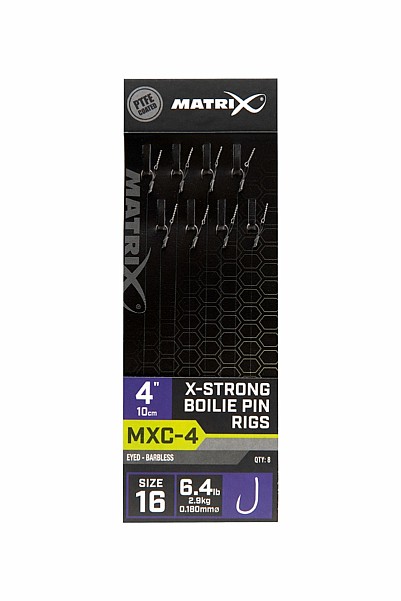 Matrix MXC-4 Barbless X-Strong Boilie Pin Rigs - 10cmrozmiar 16/0.18mm - MPN: GRR076 - EAN: 5056212160495