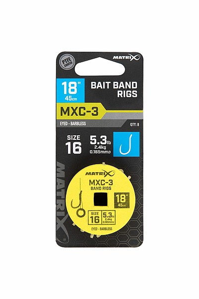 Matrix MXC-3 Barbless Bait Band Rigs - 45cmrozmiar 16/0.165mm - MPN: GRR091 - EAN: 5056212160648