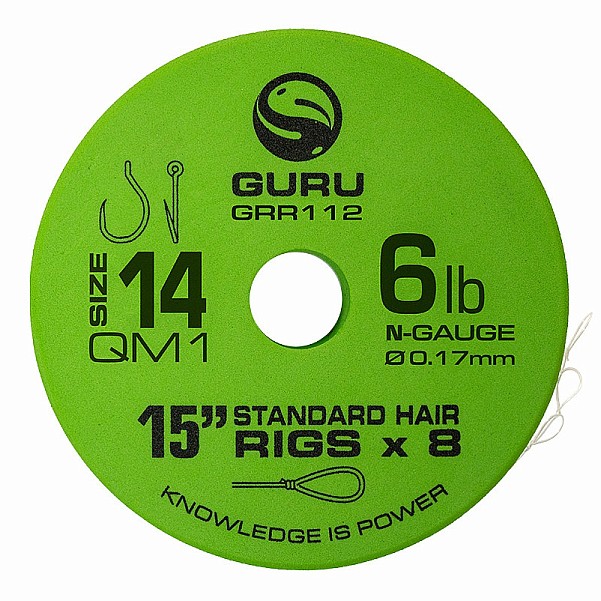 GURU QM1 Standard Hair Ready Rigs - 38cmrozmiar 14 / 0.17mm / 15in (38cm) - MPN: GRR112 - EAN: 5060519394330