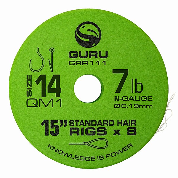 GURU QM1 Standard Hair Ready Rigs - 38cmsize 14 / 0.19mm / 15in (38cm) - MPN: GRR111 - EAN: 5060519394316