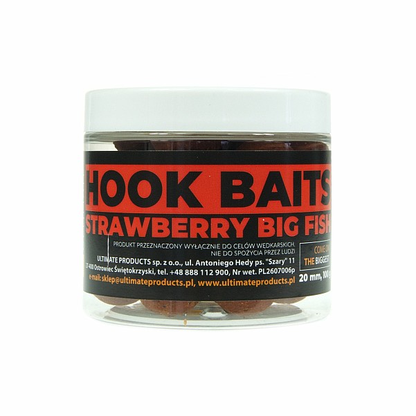 UltimateProducts Top Range Hookbaits - Strawberry Big Fishdydis 20 mm - EAN: 5903855434356