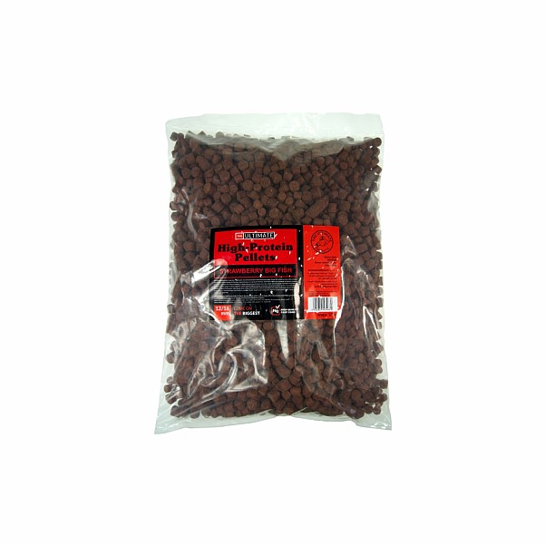 UltimateProducts High Protein Pellet - Big Fish Strawberryméret 12/16mm mix / 10kg - EAN: 5903855434639