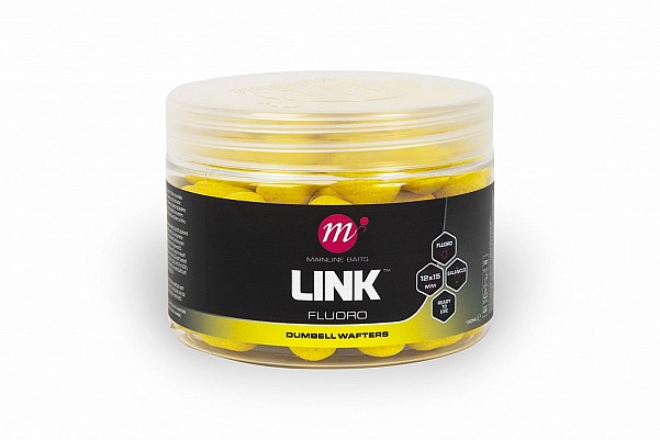 Mainline Link Fluoro Dumbell Wafters - Yellowmisurare 12x15mm - MPN: M44023 - EAN: 5060509817788