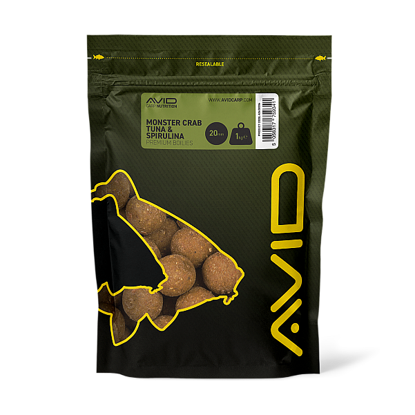 Avid Carp Monster Crab, Tuna & Spirulina Boiliessize 20 mm - 1 kg - MPN: A0650006 - EAN: 5056317759341