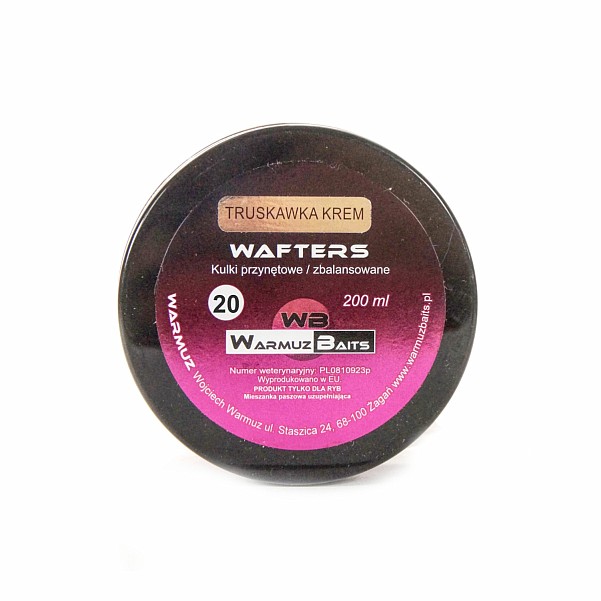 WarmuzBaits Wafters - Fraise Crème - DATE D'EXPIRATION COURTEtaille 20 mm / 200 ml - EAN: 200000089764