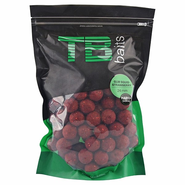 TB Baits GLM Squid Strawberry HARD Boilies - KURZES HALTBARKEITSDATUMGröße 24mm / 1kg - EAN: 200000092139