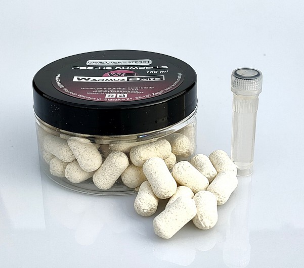 WarmuzBaits Pop-Up Game Over  - Šprotai - TRUMPAS GALIOJIMO LAIKASdydis 10 mm dumbeliai / 100 ml - EAN: 200000095154