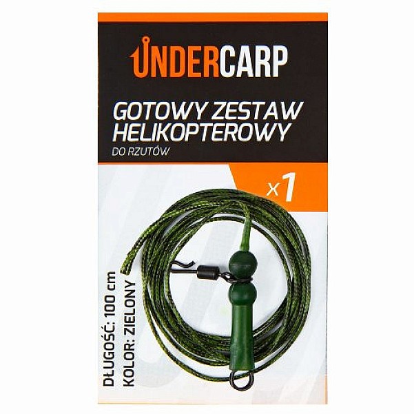 UnderCarp - Gotowy Zestaw Karpiowy Helikopterowy do Rzutów model zielony / 100cm - MPN: UC710 - EAN: 5902721608310