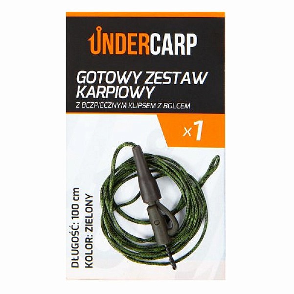 UnderCarp - Gotowy Zestaw Karpiowy z Bezpiecznym Klipsem z Bolcemmodel zielony / 100cm - MPN: UC706 - EAN: 5902721608273