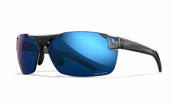 WileyX PRIME Captivate Polarized Blue Mirror Grey Gloss Crystal Grey Frame - MPN: ACPRM09