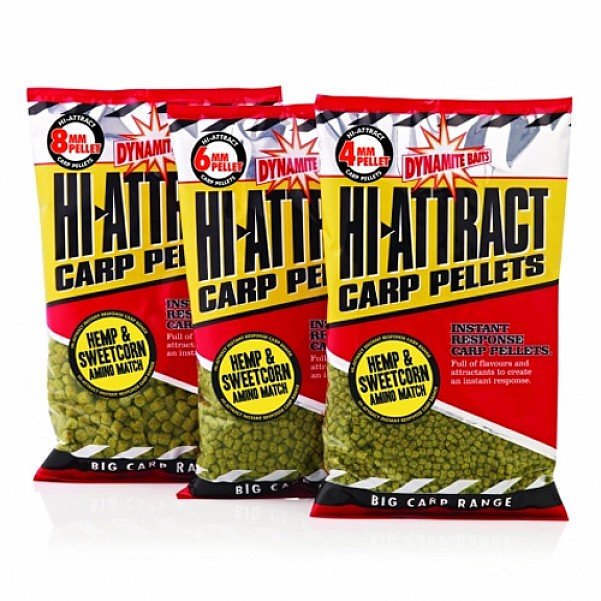 Dynamite Baits Hi-Attract Hemp and Sweetcorn Pelletsrozmiar 6 mm