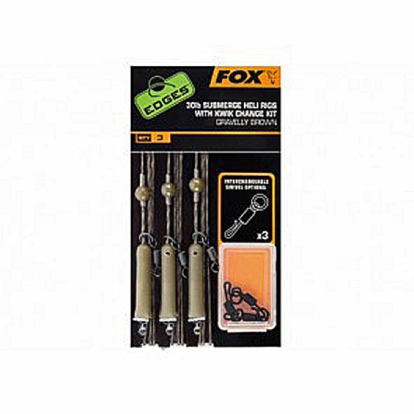 Fox 30lb Submerge Heli Rigs With Kwik Change Kitkolor Gravel Brown - MPN: CAC628 - EAN: 5055350262511