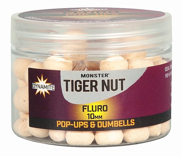 DynamiteBaits Fluro White Pop-Ups & Dumbells - Monster Tiger Nut rozmiar 10 mm - MPN: DY326 - EAN: 5031745215089