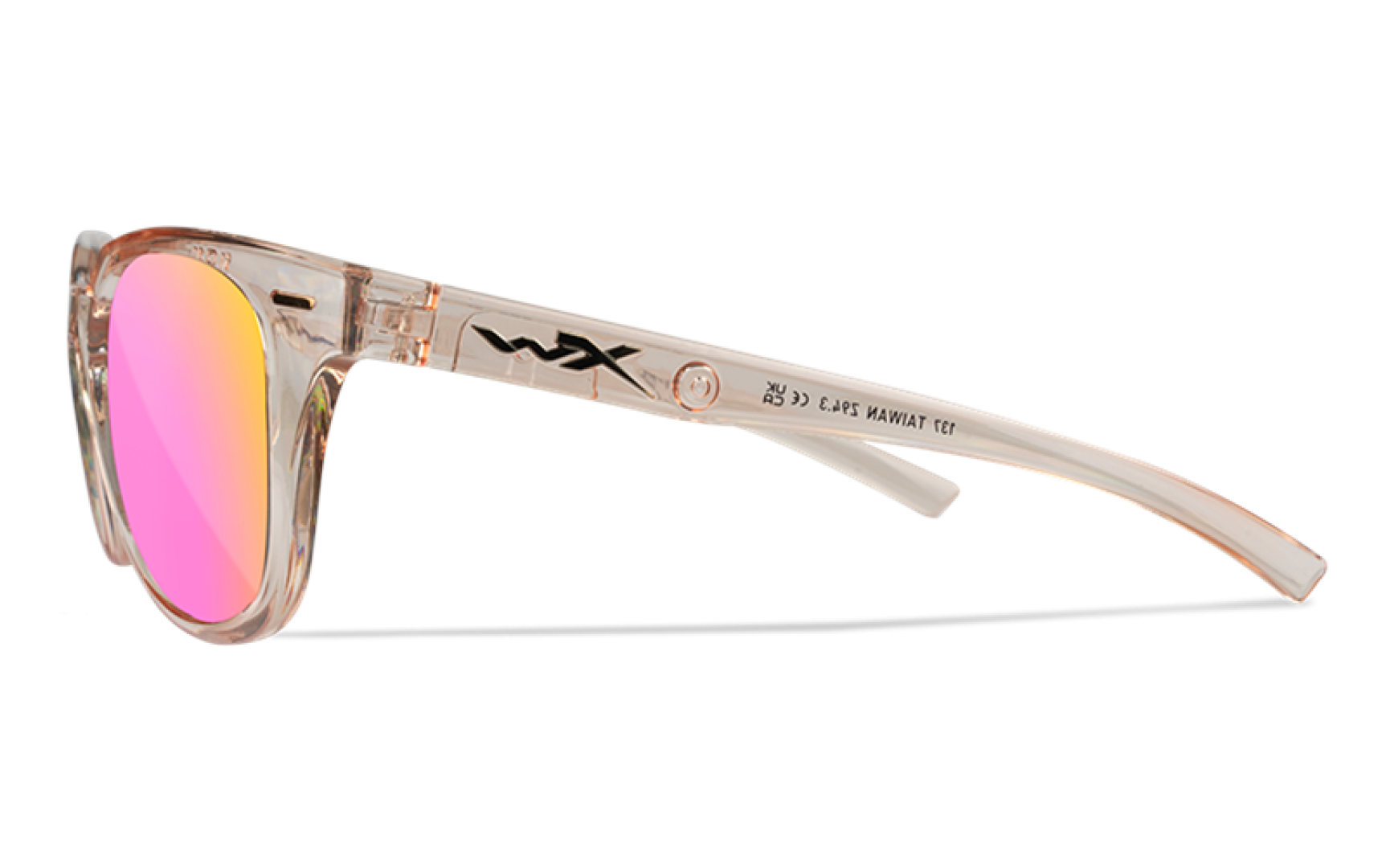 WileyX ULTRA Captivate Polarized Rose Gold Mirror Smoke Green Gloss Crystal Blush Frame