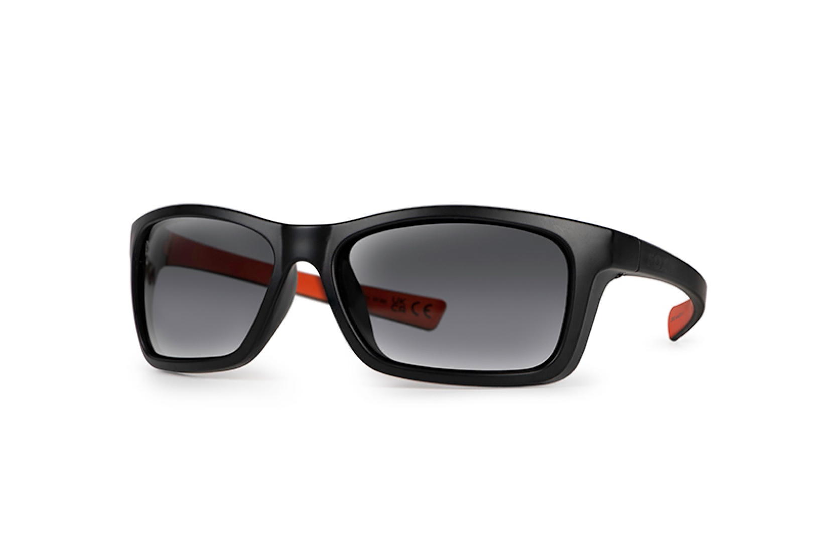 Fox Collection Wraps - Black & Orange Sunglasses - Grey Lense 