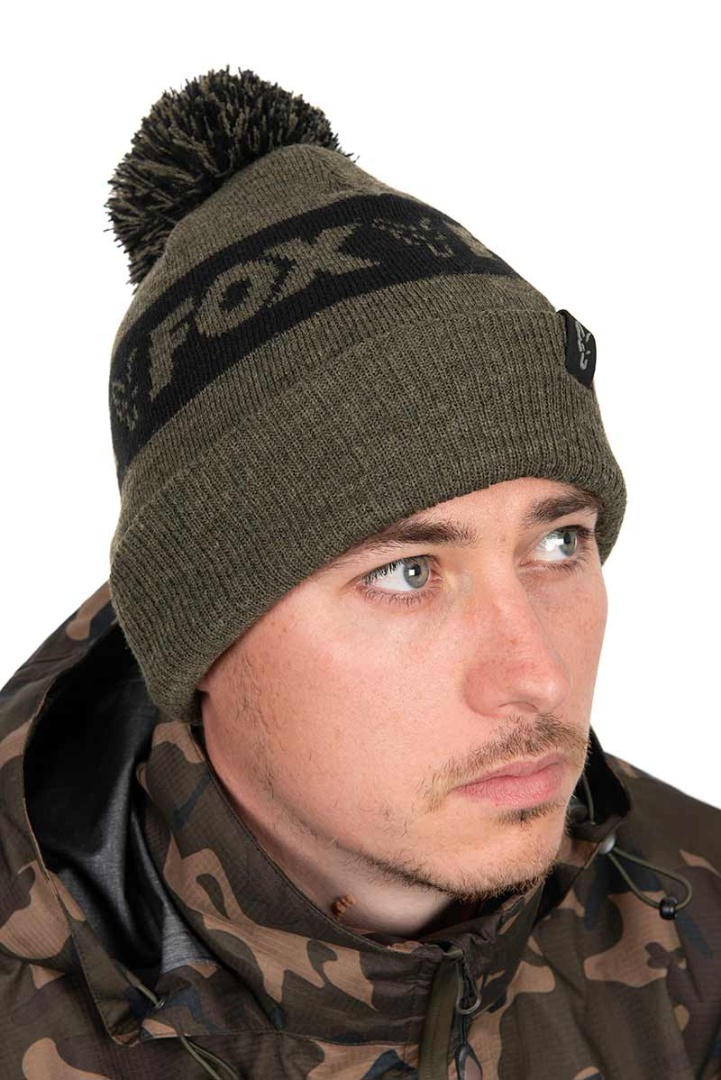 Fox Collection Bobble Hat - Green & Black