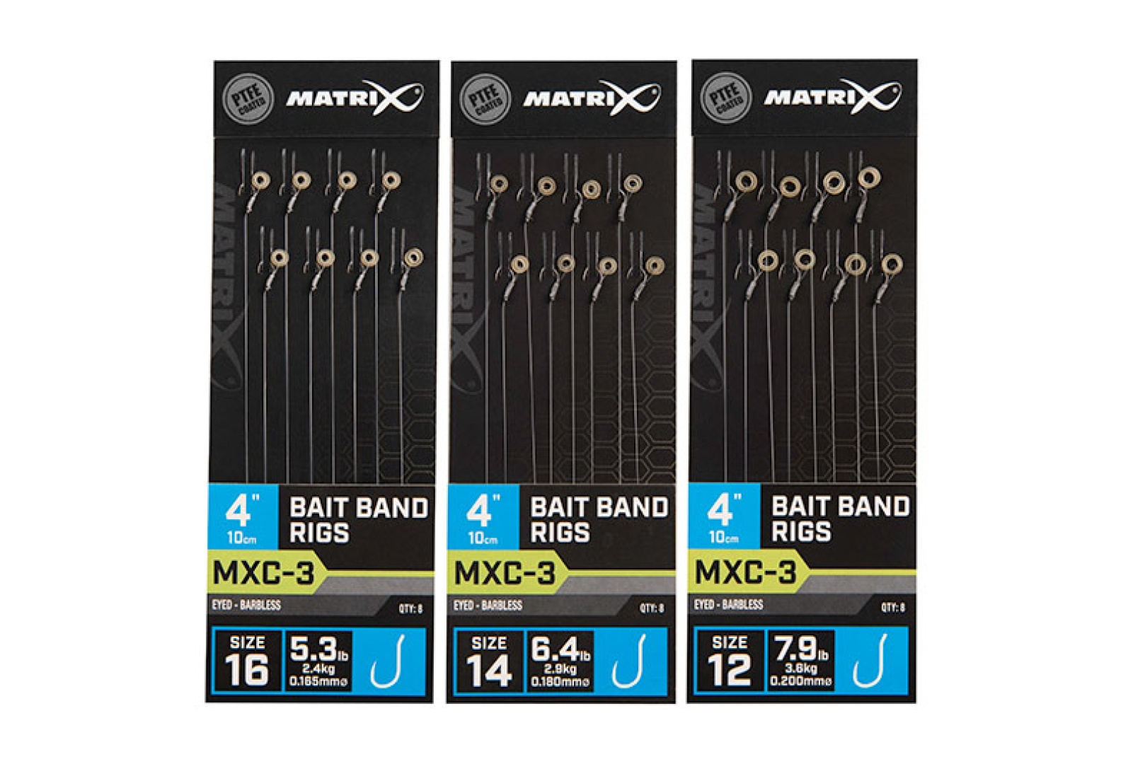 Matrix MXC-3 Barbless Bait Bands Rigs - 10cm