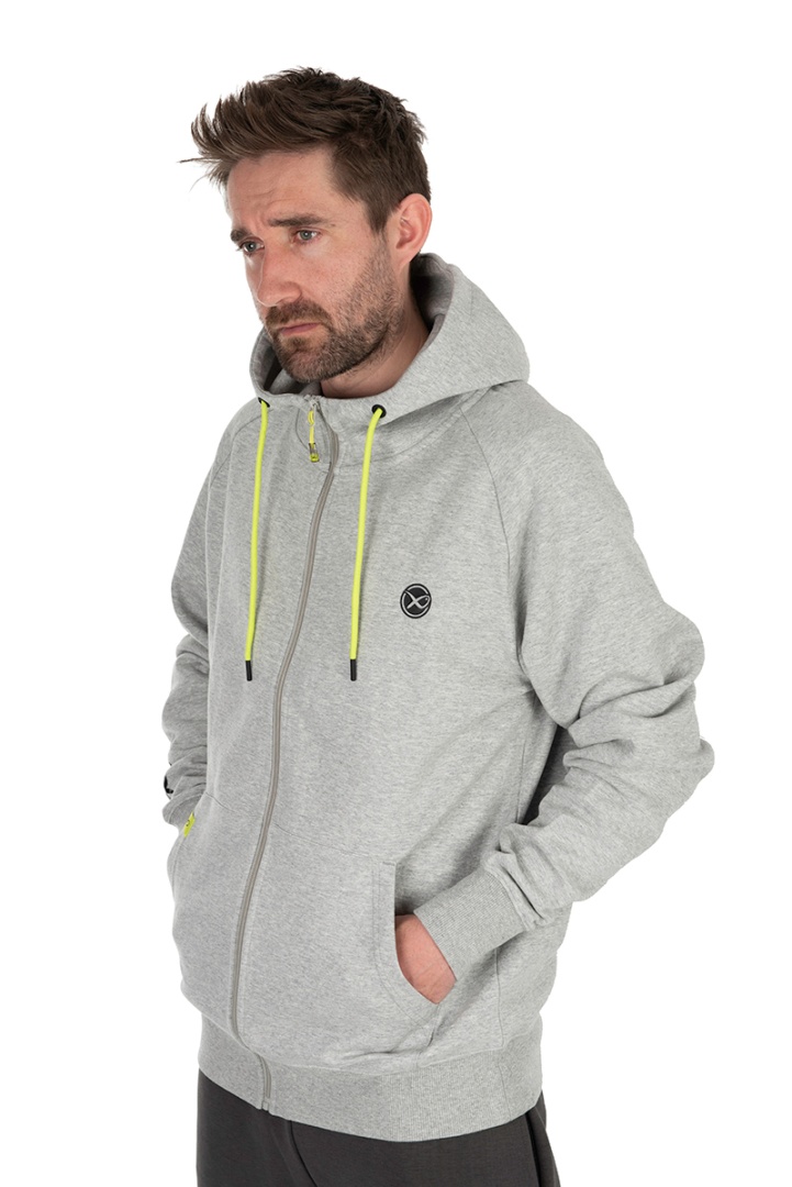 Matrix Full Zip Hoody Marl Grey/Lime - Black Edition Range