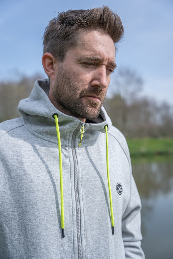 Matrix Full Zip Hoody Marl Grey/Lime - Black Edition Range