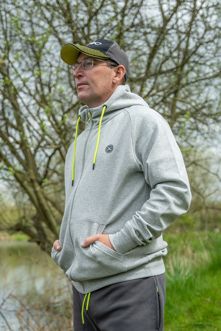 Matrix Full Zip Hoody Marl Grey/Lime - Black Edition Range