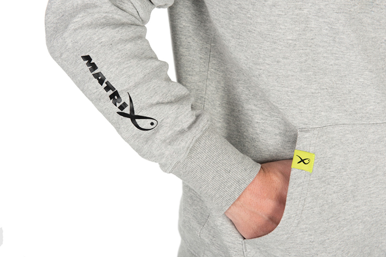 Matrix Full Zip Hoody Marl Grey/Lime - Black Edition Range