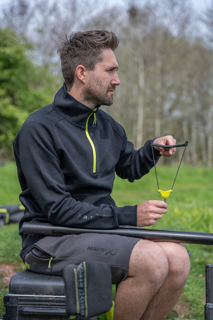 Matrix Quarter Zip Sweat Black/Lime - Black Edition Range