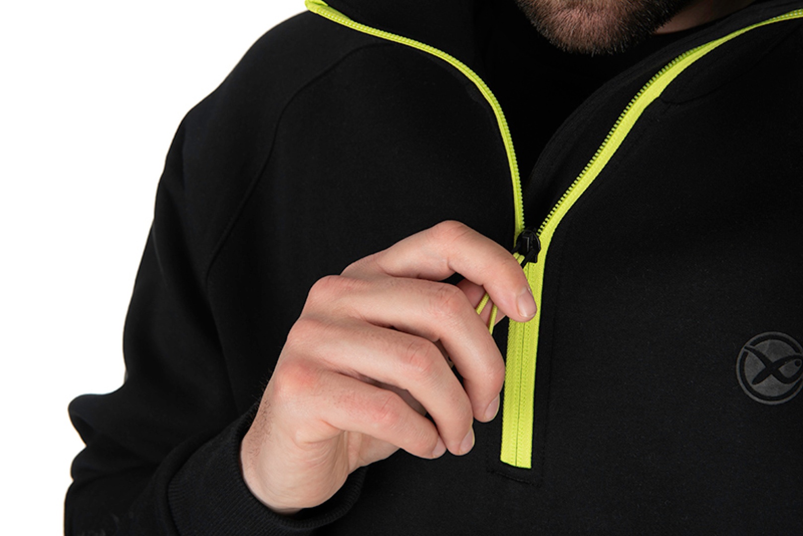 Matrix Quarter Zip Sweat Black/Lime - Black Edition Range