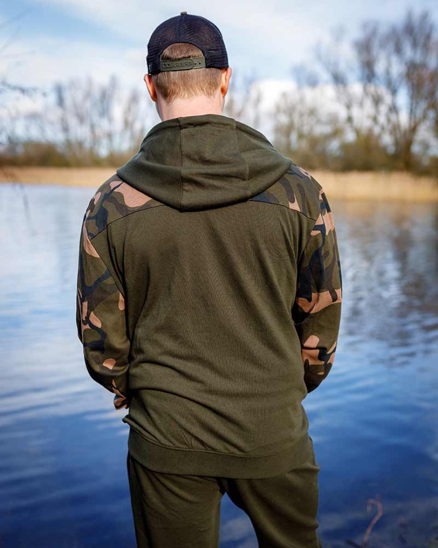 Fox LW Khaki / Camo Split Zip Hoody