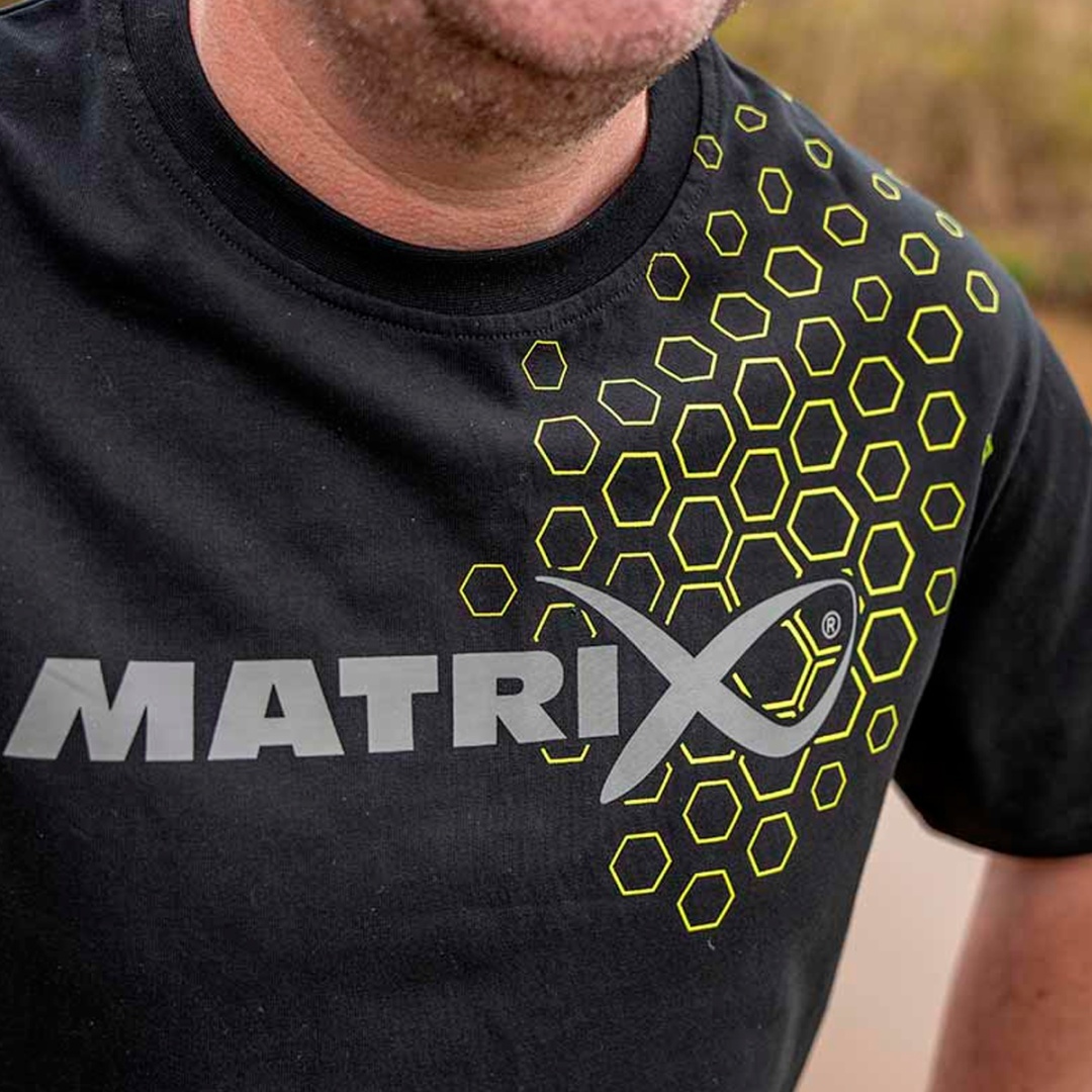 Matrix Hex Print T-Shirt - Black